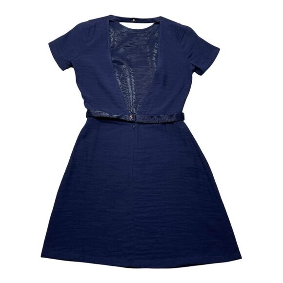 Sessùn Amelia Navy Blue Open Back Crepe Mini Dress Small - Picture 4 of 6